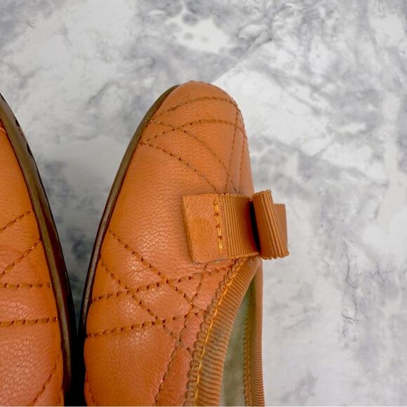 Elegant Tan Quilted Ballet Flats - Picture 8 of 13